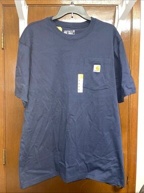 NWT! Carhartt K87 Navy Loose Fit Heavyweight Short-Sleeve Pocket T-Shirt
